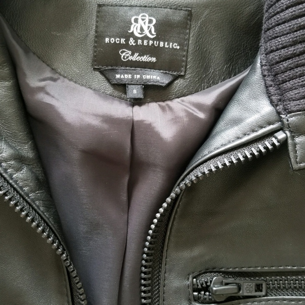 Rock & Republic 100% Authentic Leather Jacket Sm - Picture 4 of 5